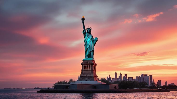 this iconic 305 foot copper colossus has welcomed immigrants since 1886 (the stunning views most