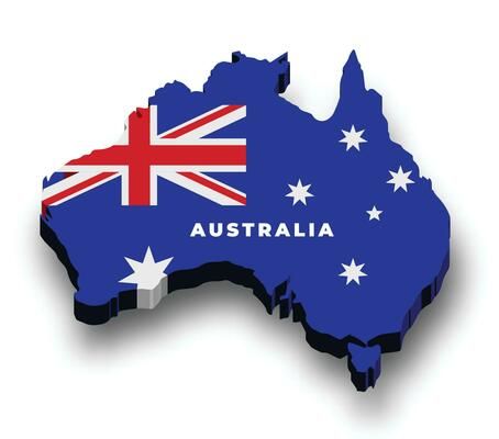 australia 3d flag map